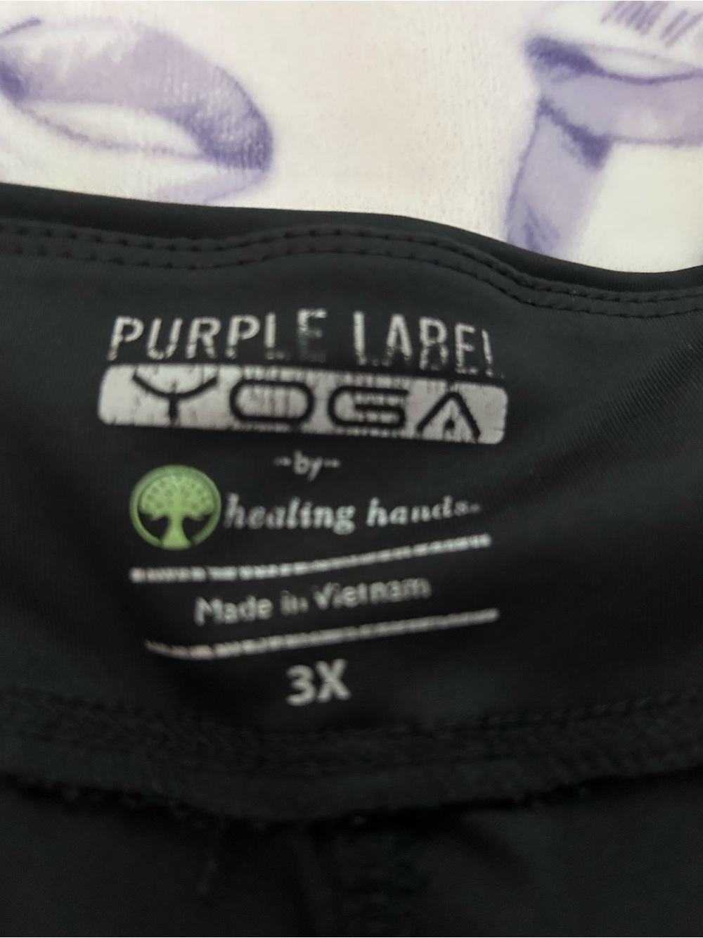 Purple Label Yoga by Healing Hands Black Active Leggings (3X)